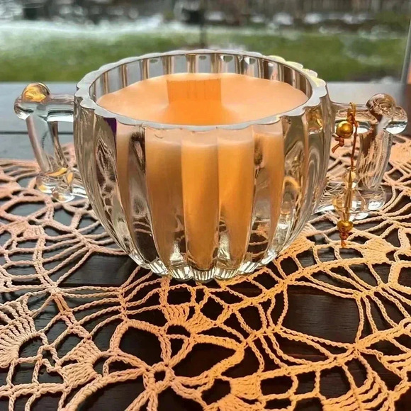 Hand Poured Soy Candle Using Upcycled Vintage Glassware “Winter” - Picture 1 of 9